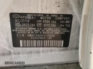 2015 Hyundai Sonata Hybrid Limited with VIN KMHEC4A44FA139665, listed as a Copart auction lot 53496275 with 203,986 mi miles and Salvage Title. Bid and sale history available at carsss.com. Image 12.