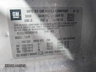 2016 Chevrolet Trax LT with VIN KL7CJLSB5GB689149, listed as a IAAI auction lot 42192237 with 158,935 mi miles and . Bid and sale history available at DreamBid. Image 9.