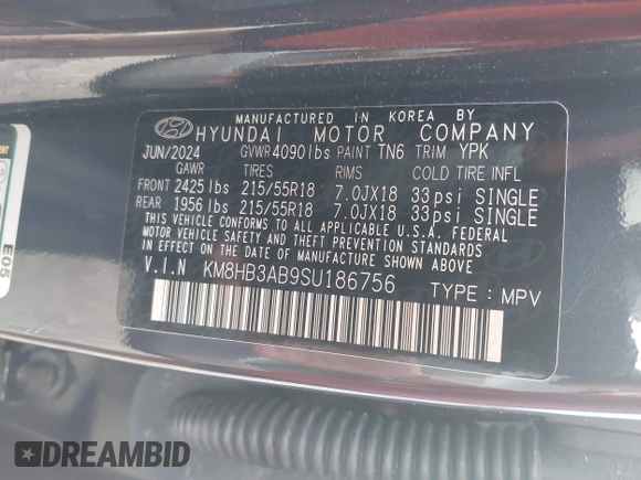 2025 Hyundai Kona SEL with VIN KM8HB3AB9SU186756, listed as a IAAI auction lot 42191134 with 17,179 mi miles and . Bid and sale history available at carsss.com. Image 9.