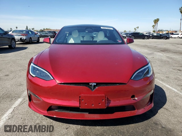 2023 Tesla Model S with VIN 5YJSA1E53PF525324, listed as a Copart auction lot 48079685 with Not provided miles and Salvage title. Bid and sale history available at DreamBid. Image 5.