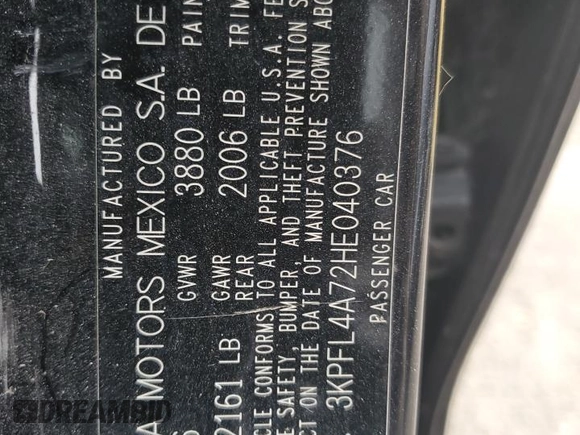 2017 Kia Forte S with VIN 3KPFL4A72HE040376, listed as a Copart auction lot 80709694 with 57,982 mi miles and Clean Title. Bid and sale history available at DreamBid. Image 12.