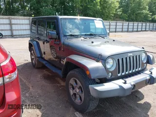 2016 Jeep Wrangler Unlimited Sahara with VIN 1C4BJWEG7GL340074, listed as a IAAI auction lot 42434763 with 81,095 mi miles and . Bid and sale history available at DreamBid. Image 1.