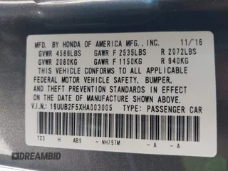 2017 Acura TLX V6 w/Technology Pkg with VIN 19UUB2F5XHA003005, listed as a IAAI auction lot 41770662 with 78,521 mi miles. Bid and sale history available at carsss.com. Image 9.