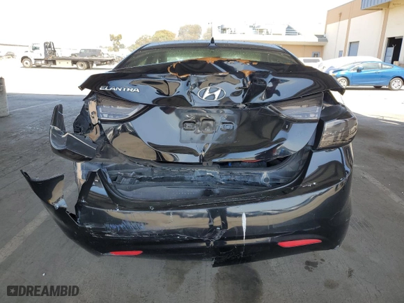 2013 Hyundai Elantra Limited with VIN KMHDH4AE6DU715211, listed as a Copart auction lot 53557905 with 197,823 mi miles and Salvage Title. Bid and sale history available at carsss.com. Image 6.