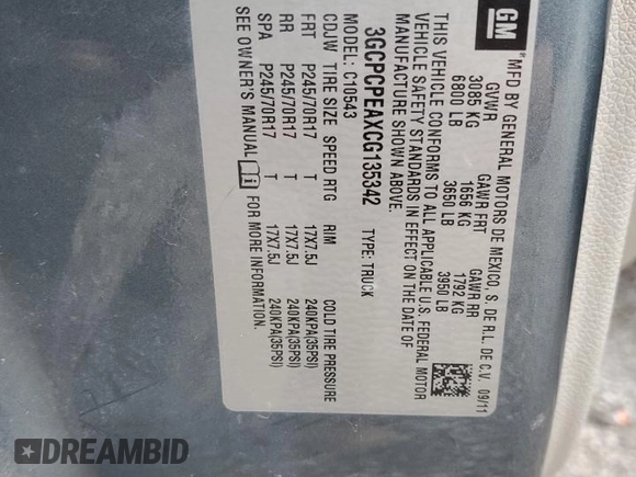 2012 Chevrolet Silverado 1500 with VIN 3GCPCPEAXCG135342, listed as a Copart auction lot 88467625 with 112,645 mi miles and Salvage Title. Bid and sale history available at DreamBid. Image 12.