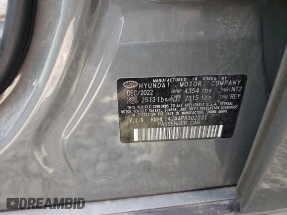 2023 Hyundai Sonata SEL z VIN KMHL14JA4PA302531, wystawiony jako Copart lot #50358785 z przebiegiem 64 886 mil mil oraz Szkoda całkowita • Salvage title. Historia ofert i sprzedaży dostępna na DreamBid. Obrazek 12.