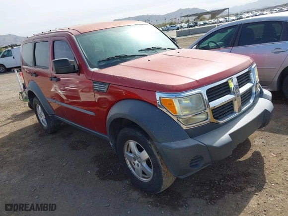 2007 Dodge Nitro SXT with VIN 1D8GU28K37W728795, listed as a IAAI auction lot 41676776 with 104,498 mi miles. Bid and sale history available at carsss.com. Image 1.