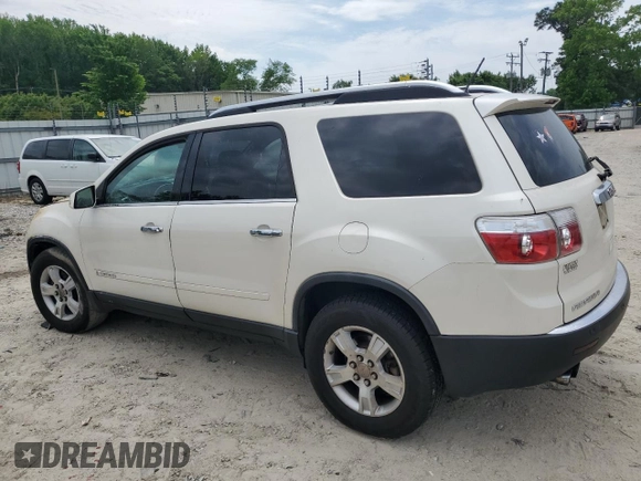 2008 GMC Acadia SLT2 with VIN 1GKEV33758J259384, listed as a Copart auction lot 56007665 with Not provided miles and Salvage title. Bid and sale history available at DreamBid. Image 2.