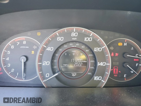 2014 Honda Accord Sport with VIN 1HGCR2F54EA050498, listed as a Copart auction lot 53461485 with 171,200 mi miles and Salvage Title. Bid and sale history available at DreamBid. Image 9.