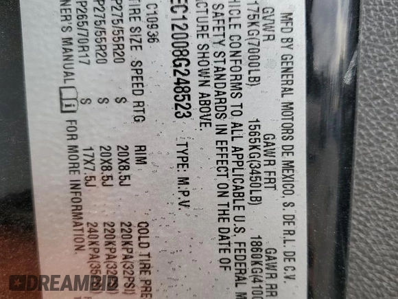 2008 Chevrolet Avalanche LS z VIN 3GNEC12008G248523, wystawiony jako Copart lot #87402164 z przebiegiem 204 516 mil mil oraz Szkoda całkowita • Salvage title. Historia ofert i sprzedaży dostępna na DreamBid. Obrazek 14.