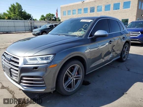 2018 Audi SQ5 Premium Plus with VIN WA1A4AFY4J2186279, listed as a Copart auction lot 58123064 with 62,572 mi miles and Salvage Title. Bid and sale history available at DreamBid. Image 1.