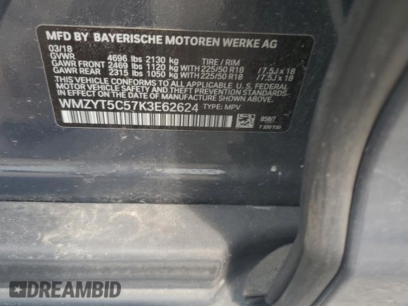 2019 MINI Countryman Cooper S with VIN WMZYT5C57K3E62624, listed as a Copart auction lot 59481905 with 98,182 mi miles and Salvage title. Bid and sale history available at DreamBid. Image 12.