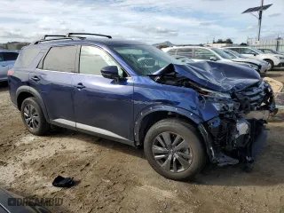 2023 Nissan Pathfinder SV with VIN 5N1DR3BA0PC205370, listed as a Copart auction lot 45671615 with 25,229 mi miles and Salvage Title. Bid and sale history available at carsss.com. Image 4.