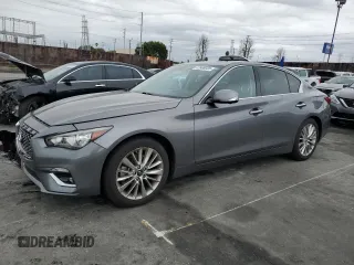 2021 Infiniti Q50 3.0t LUXE with VIN JN1EV7BP1MM702985, listed as a Copart auction lot 47668935 with 0 mi miles and Salvage Title. Bid and sale history available at carsss.com. Image 1.