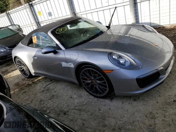 2017 Porsche 911 Carrera S with VIN WP0CB2A92HS155715, listed as a Copart auction lot 75542204 with 0 mi miles and Non Repairable. Bid and sale history available at carsss.com. Image 4.