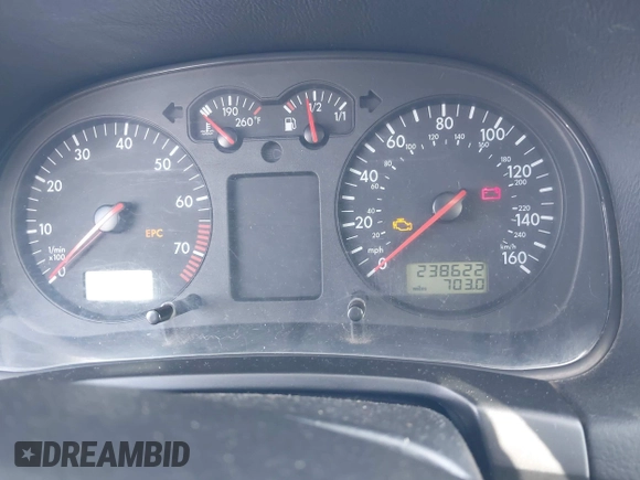 2003 Volkswagen Jetta GLS with VIN WVWSE61J73W575329, listed as a IAAI auction lot 41948518 with 238,622 mi miles and . Bid and sale history available at DreamBid. Image 7.