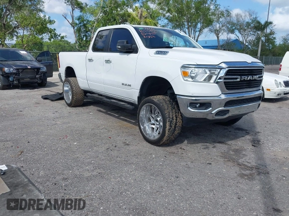 2020 Ram 1500 Big Horn with VIN 1C6RREBT8LN357605, listed as a IAAI auction lot 41937861 with 69,258 mi miles. Bid and sale history available at carsss.com. Image 1.