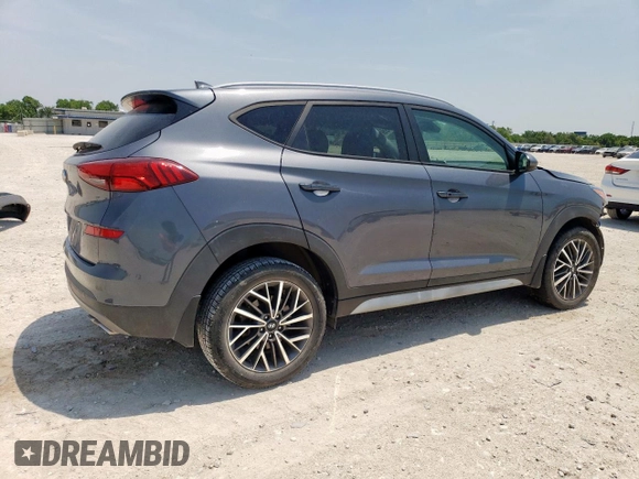 2021 Hyundai Tucson SEL with VIN KM8J33AL0MU296945, listed as a Copart auction lot 57137515 with 54,657 mi miles and Salvage title. Bid and sale history available at DreamBid. Image 3.