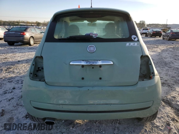 2013 FIAT 500 Pop with VIN 3C3CFFAR9DT543839, listed as a Copart auction lot 50537445 with 166,177 mi miles and Salvage Title. Bid and sale history available at carsss.com. Image 6.