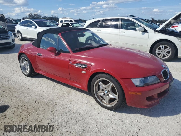 2000 BMW Z3 M 3.2L with VIN WBSCK9347YLC93878, listed as a Copart auction lot 74850664 with 0 mi miles and Salvage Title. Bid and sale history available at carsss.com. Image 4.