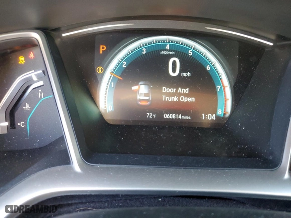 2018 Honda Civic Sedan EX with VIN 2HGFC2F70JH520120, listed as a Copart auction lot 43040565 with 60,814 mi miles and Salvage Title. Bid and sale history available at carsss.com. Image 9.