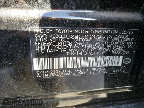 2015 Lexus GS 350 with VIN JTHBE1BL0FA014585, listed as a Copart auction lot 71524152 with 89,904 mi miles. Bid and sale history available at carsss.com. Image 13.