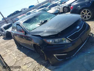 2013 Kia Optima Hybrid EX with VIN KNAGM4AD0D5039561, listed as a IAAI auction lot 41760837 with 1 mi miles. Bid and sale history available at carsss.com. Image 1.