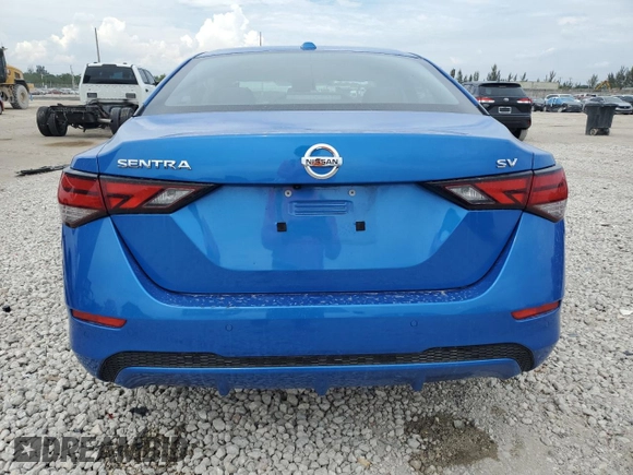 2022 Nissan Sentra SV with VIN 3N1AB8CV7NY253708, listed as a Copart auction lot 50568645 with 48,567 mi miles and Non Repairable. Bid and sale history available at carsss.com. Image 6.