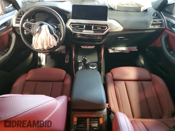 2023 BMW X4 M40i with VIN 5UX43DT08P9S08322, listed as a Copart auction lot 74037174 with 0 mi miles and Salvage Title. Bid and sale history available at carsss.com. Image 8.