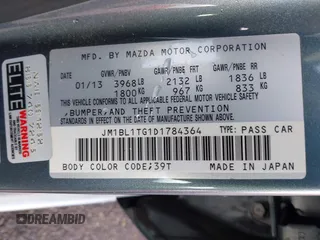 2013 Mazda 3 i SV with VIN JM1BL1TG1D1784364, listed as a IAAI auction lot 41903072 with 45,818 mi miles. Bid and sale history available at carsss.com. Image 9.