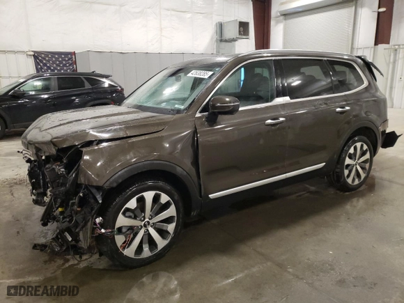 2021 Kia Telluride S with VIN 5XYP6DHC7MG107064, listed as a Copart auction lot 42638285 with 22,938 mi miles and Salvage Title. Bid and sale history available at carsss.com. Image 1.