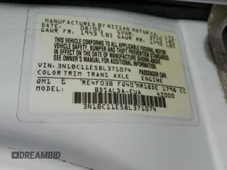 2008 Nissan Versa 1.8 S with VIN 3N1BC11E58L371074, listed as a Copart auction lot 46701965 with 49,467 mi miles and Salvage Title. Bid and sale history available at carsss.com. Image 13.