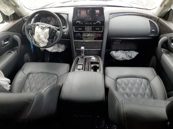 2024 Nissan Armada Platinum with VIN JN8AY2DB0R9850275, listed as a Copart auction lot 75102554 with 5,760 mi miles and Salvage Title. Bid and sale history available at carsss.com. Image 8.