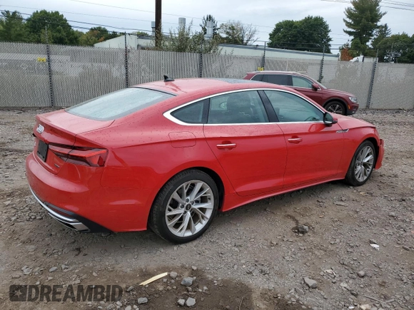 2022 Audi A5 Sportback Premium with VIN WAUABCF51NA011980, listed as a Copart auction lot 71982364 with 8,077 mi miles and Salvage Title. Bid and sale history available at carsss.com. Image 3.