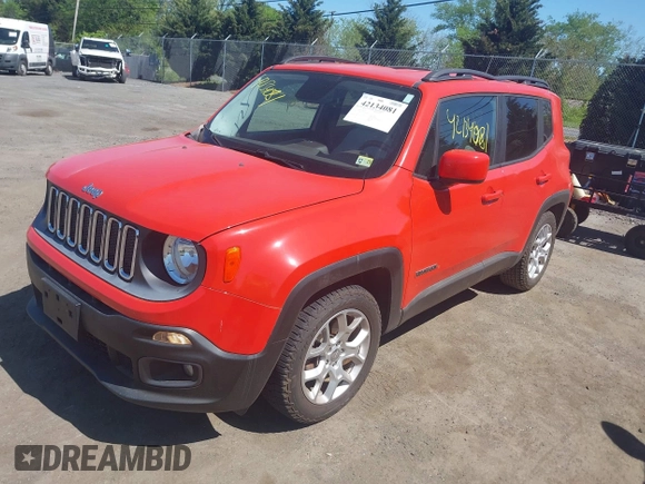 2016 Jeep Renegade Latitude with VIN ZACCJABTXGPC53077, listed as a IAAI auction lot 42134081 with 30,191 mi miles and . Bid and sale history available at carsss.com. Image 2.