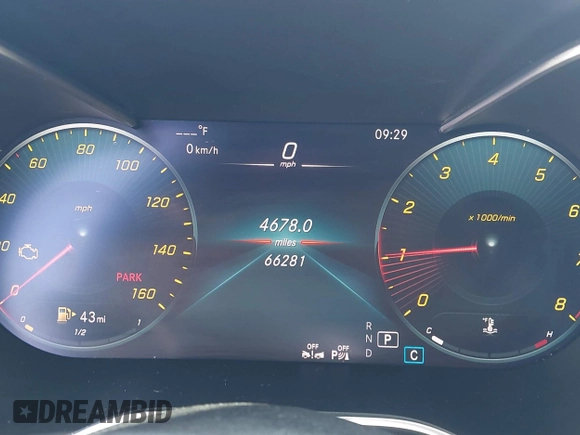 2020 Mercedes-Benz C 300 with VIN W1KWF8DB4LR592284, listed as a IAAI auction lot 42345831 with 66,281 mi miles and . Bid and sale history available at DreamBid. Image 7.