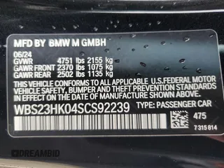 2025 BMW M4 Competition with VIN WBS23HK04SCS92239, listed as a Copart auction lot 73682974 with 613 mi miles and Salvage Title. Bid and sale history available at carsss.com. Image 13.