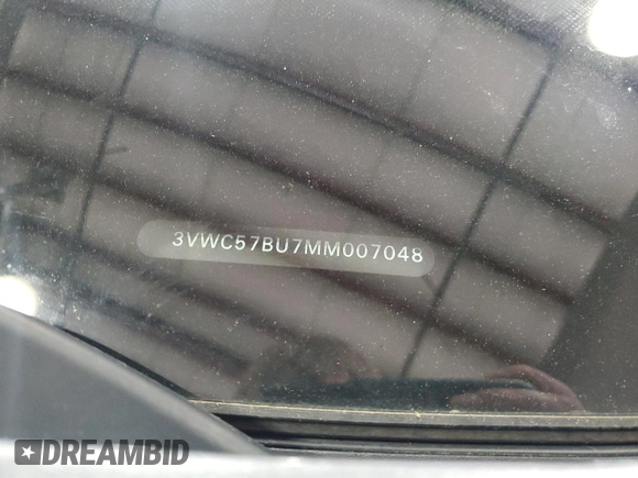 2021 Volkswagen Jetta S with VIN 3VWC57BU7MM007048, listed as a Copart auction lot 58922345 with 78,253 mi miles and Salvage title. Bid and sale history available at DreamBid. Image 12.