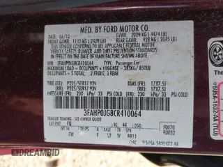 2012 Ford Fusion SEL z VIN 3FAHP0JG8CR410064, wystawiony jako IAAI lot #42290014 z przebiegiem 91 196 mil mil oraz . Historia ofert i sprzedaży dostępna na DreamBid. Obrazek 9.