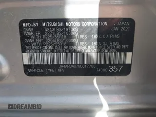 2021 Mitsubishi Outlander ES z VIN JA4ARUAU7MU017700, wystawiony jako IAAI lot #42320238 z przebiegiem 120 999 mil mil oraz . Historia ofert i sprzedaży dostępna na DreamBid. Obrazek 9.