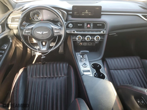 2022 Genesis G70 3.3T with VIN KMTG54TE7NU082115, listed as a Copart auction lot 85137724 with 97,222 mi miles and Salvage Title. Bid and sale history available at carsss.com. Image 8.