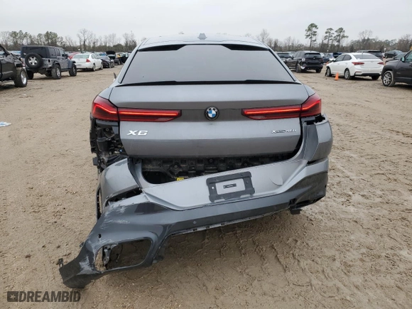 2024 BMW X6 xDrive40i with VIN 5UX33EX05R9T73095, listed as a Copart auction lot 42754435 with 53,885 mi miles and Salvage Title. Bid and sale history available at carsss.com. Image 6.