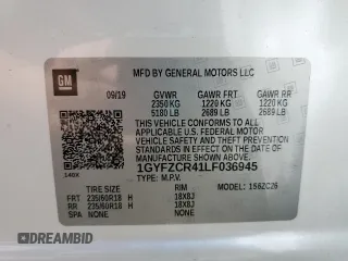 2020 Cadillac XT4 FWD Premium Luxury with VIN 1GYFZCR41LF036945, listed as a Copart auction lot 54114405 with 48,781 mi miles and Salvage title. Bid and sale history available at DreamBid. Image 13.