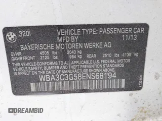 2014 BMW 3 Series 320i xDrive с VIN WBA3C3G58ENS68194, выставлен на аукционе IAAI как лот 41732422 с пробегом 103 206 миль миль и . История ставок и продаж доступна на DreamBid. Изображение 9.