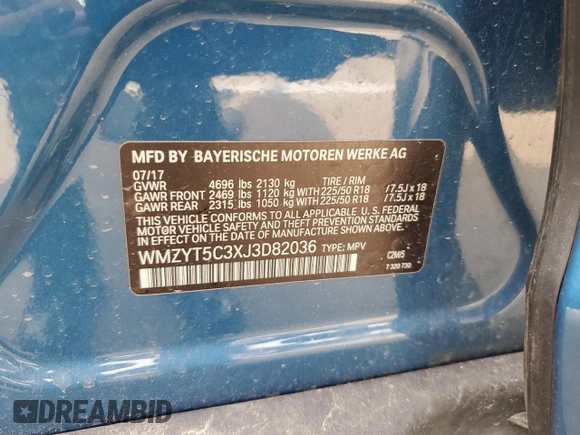 2018 MINI Countryman Cooper S with VIN WMZYT5C3XJ3D82036, listed as a Copart auction lot 54701685 with 75,058 mi miles and Salvage title. Bid and sale history available at DreamBid. Image 12.