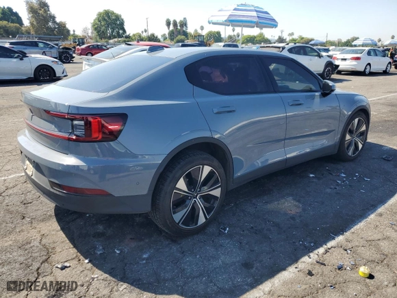 2023 Polestar 2 with VIN YSMEG3KA0PL141561, listed as a Copart auction lot 74127034 with 45,215 mi miles and Clean Title. Bid and sale history available at carsss.com. Image 3.