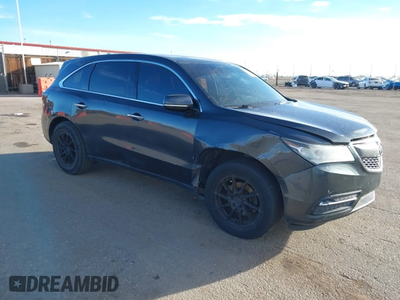 2014 Acura MDX with VIN 5FRYD3H28EB020910, listed as a IAAI auction lot 41035233 with 1 mi miles. Bid and sale history available at carsss.com. Image 1.