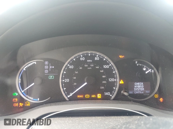 2012 Lexus CT 200h with VIN JTHKD5BH6C2089061, listed as a Copart auction lot 58827705 with 124,474 mi miles and Salvage title. Bid and sale history available at DreamBid. Image 9.