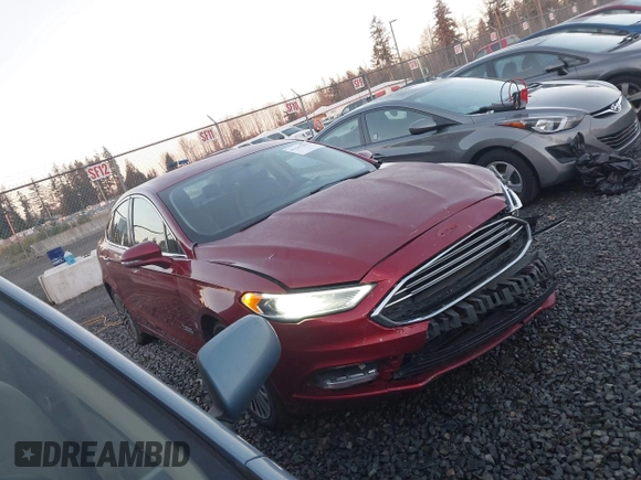 2017 Ford Fusion Energi SE with VIN 3FA6P0PU3HR277659, listed as a IAAI auction lot 41297011 with 119,244 mi miles. Bid and sale history available at carsss.com. Image 1.