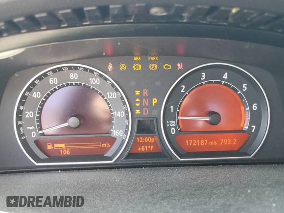 2006 BMW 7 Series 750Li with VIN WBAHN835X6DT59235, listed as a Copart auction lot 50221505 with 172,187 mi miles and Salvage Title. Bid and sale history available at carsss.com. Image 9.
